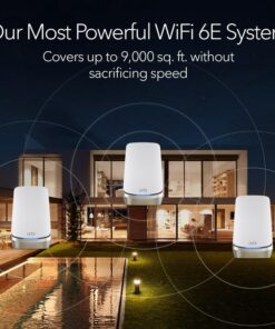 NETGEAR Orbi Quad-Band WiFi 6E Mesh System (RBKE963), Router with 2 Satellite Extenders, 10.8Gbps Speed, Coverage up to 9,000 sq. ft., 200 Devices, 10 Gig Internet Port, AXE11000 802.11ax WiFi 6E | 3-Pack 23 81IuTjzEaaL