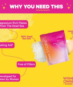 Pink Stork Postpartum Sitz Bath Soak: Dead Sea Salt for Perineal Care & Cleansing, Postpartum Recovery, Labor & Delivery Essentials, Postpartum Essentials, Women-Owned, Lavender Scented, 16 oz 11 81Iv8Y8C 2L