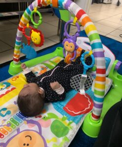 Fisher-Price Baby Playmat Deluxe Kick & Play Piano Gym & Maracas with Smart Stages Learning Content,5 Linkable Toys & 2 Soft Rattles (Amazon Exclusive) Kick N Play Green + Maracas 57 81IvlDVutqL 1