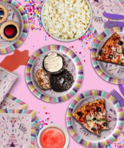 Alternative view of Pink Tribal Boho Girl Birthday Party Supplies Set Plates Napkins Cups Tableware Kit for 16