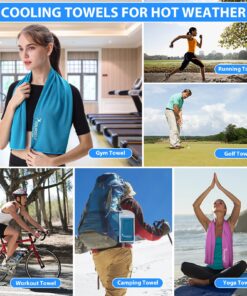 SYOURSELF Cooling Towel, Cooling Towels for Neck,40" x 12"Ice Towel for Instant Cooling Relief, Soft Breathable Chilly Towel, Perfect Yoga, Golf, Sports, Gym, Workout, Athletes Towel (1PC-Blue) Blue 22 81IxmzIr NL