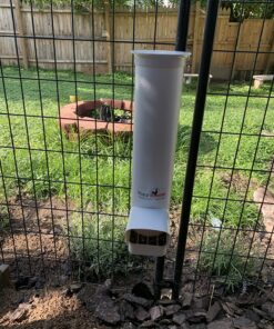 Royal Rooster Automatic Chicken Feeder with Gravity Feed Dispenser - 7lb Feeder for Chickens, Chicks & Mixed Poultry - Hanging Chicken Poultry Feeder - Auto PVC Chicken Poultry Feeder with Rain Cover 33 81IzDaPK7AL 1