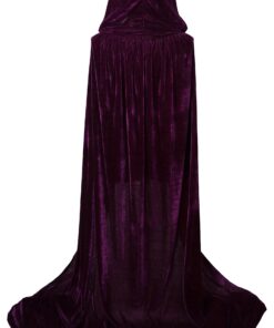 VGLOOK Unisex Adults Hooded Cloak Velvet Cape for Halloween Cosplay Costumes Large Purple 20 81IzXAakpUL