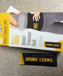 Sweet Sweat Waist Trimmer for Women and Men - Sweat Band Waist Trainer for High-Intensity Training & Workouts, 5 Sizes Medium Black/Yellow 47 81J0Rqi3jtL