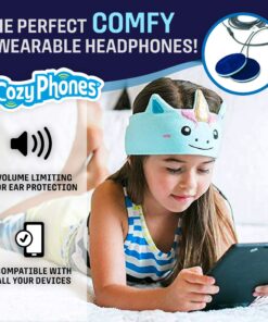 Alternative view of CozyPhones Kids Headphones, Headband Earphones for Children, Baby, & Toddlers 1-3. Stretchy & Comfy for Home, Plane & Car Travel Accessories - Mystic Unicorn Blue