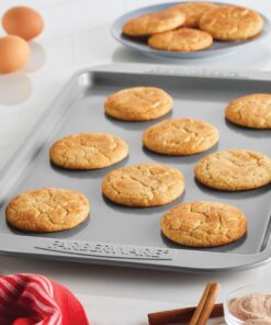 Farberware Bakeware Nonstick Cookie Baking Sheets, 3-Piece Set, Gray 19 81J1q1Z9pL