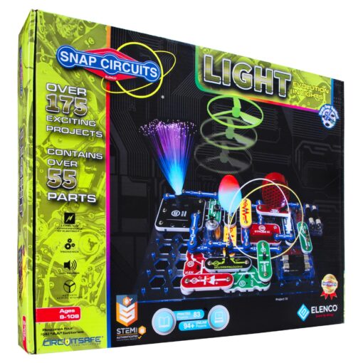 Snap Circuits LIGHT Electronics Exploration Kit | Over 175 Exciting STEM Projects | Full Color Project Manual | 55+ Snap Circuits Parts | STEM Educational Toys for Kids 8+,Multi Lights