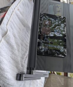 Adjustable Book Holder and Laptop Stand - Portable Aluminum Book Stand for Textbooks, Cookbooks, Recipe Books, and Tablets Black 38 81J5CPpKIFL