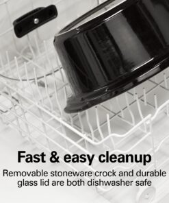 Hamilton Beach 6-Quart Slow Cooker with 3 Cooking Settings, Dishwasher-Safe Stoneware Crock & Glass Lid, Silver (33665G) 28 81J5kS5VbLL