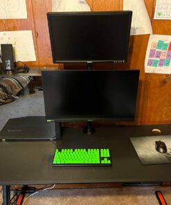 VIVO Dual Monitor Desk Mount Stand with Height Adjustment and VESA Plates for 2 LCD Ultrawide Screens up to 34 inches, Stacked Array, STAND-V002R Black 35 81J6aOEYUYL