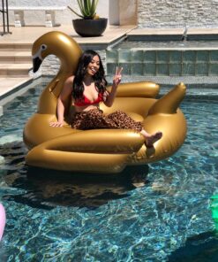 Jasonwell Giant Inflatable Pool Float - Golden Swan Pegasus Pool Floatie Summer Beach Swimming Outdoor Pool Party Lounge Raft Decorations Toys for Adults & Kids Gold Swan 32 81J7zVguwL