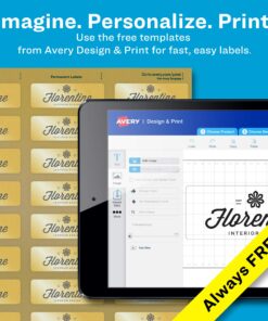 Avery Printable Return Address Labels, 0.75" x 2.25", Gold Foil, 300 Blank Mailing Labels (08987) 1 17 81J813G88zL