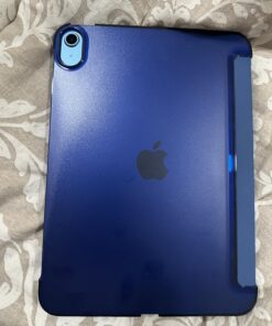 MoKo Case for iPad 10th Generation 10.9 inch 2022, Slim Stand Protective Cover with Hard PC Translucent Back Shell Cover for iPad 10th Gen 2022, Support Touch ID, Auto Wake/Sleep, Navy Blue 37 81J8GNsiEyL