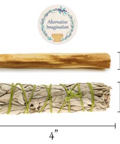 White Sage and Palo Santo Incense Set - Smudge Kit Refill for Altar Supplies, Meditation Tools, Home Fragrance, Smudging Ceremonies and Rituals Made by Alternative Imagination 13 81J8JvEfiXL