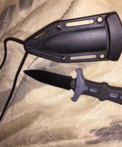 MTech USA – Fixed Blade Knife – Neck Knife - Black Blade, Black and Grey Nylon Fiber Handle, Includes Nylon Fiber Sheath w/ Ball Chain - Hunting, Camping, Survival, Tactical – MT-20-14GY,Black/Grey Black/Grey 44 81JBiz6RRhL
