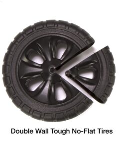 Simplay3 Easy Haul Wheelbarrow with Garden Tool Storage Tray, Durable Heavy-Duty Plastic Wheelbarrow with Large Easy Turn Wheels - Green, Made in USA 13 81JC4PXLblL