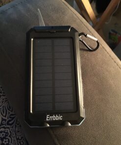 ERRBBIC Solar Power Bank Portable Charger 38800mah Waterproof Battery Backup Charger Solar Panel Charger with Dual LED Flashlights and Compass for All CellPhones, Tablets, and Electronic Devices Blue 1 Count (Pack of 1) 34 81JCVUYugNL