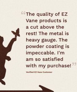 EZ Vane Steel Cat & Butterfly Weathervane 21” Height, Includes Metal Deck Mount, Wind Cups & Brackets | Hand-Crafted and Family-Owned, Made in The USA with Triple Powder Coating, Limited 9 81JCgcvr0zL