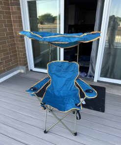 Quik Shade MAX Shade Relaxing Chair With Cup Holders, Foldable, Aluminum, Blue 53 81JClNPNsrL