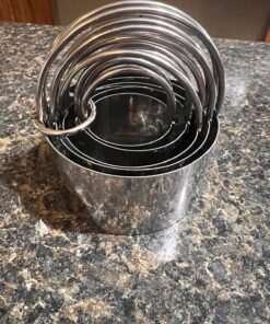 HULISEN Biscuit Cutter Set (5 Pieces/Set), Round Cookies Cutter with Handle, Professional Baking Dough Tools, Gift Package 5 Sizes - Flat 36 81JClobvOvL