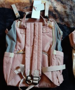 QIMIAOBABY Diaper Bag Backpack,Waterproof Multifunctional Large Travel Nappy Changing Bags… (Pink with gray) Pink With Gray 48 81JCshZZ9VL