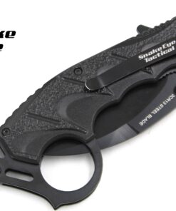 Snake Eye Tactical Everyday Carry Spring Assist Style Folding Pocket Knife EDC (Black) Black 24 81JCtcMQFSL