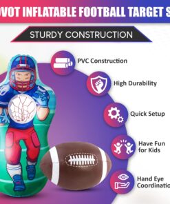 Alternative view of Kovot Inflatable Football Target Set - Inflates to 5 Feet Tall! - Soft Mini Toss Foot Ball Included