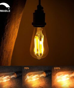 Edison Light Bulb - E26 Light Bulb, 4W Equivalent Edison Bulbs 40 Watt, St64 Led Edison Bulb, Clear Led Vintage Light Bulbs Amber Warm 2200K, Dimmable Led Light Bulbs for Light Fixutres Decorative 6 35 81JDRq81NrL