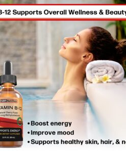 Extra Strength 6000mcg Vitamin B12 Sublingual Liquid Drops - Methylcobalamin, VIT B 12 Supports Energy, Max Absorption, 60 Servings, Non-GMO, Vegan Friendly, Manufactured in The USA Natural Cherry - 6000mcg 13 81JG9m AnL