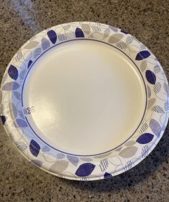 Dixie Ultra Paper Plates, 10 1/16 inch, Dinner Size Printed Disposable Plate, 172 Count (4 Packs of 43 Plates), Packaging and Design May Vary, Blue,White 30 81JGUCpCkpL