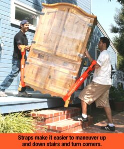 Forearm Forklift 2-Person Lifting and Moving Straps; Lift, Move and Carry Furniture, Appliances, Mattresses or Any Item up to 800 lbs. Safely and Easily Like a Pro, Orange 1-Pack Cargo Strap 22 81JGlmvtOBL