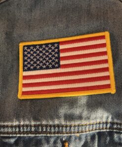 American Flag Embroidered Patch Gold Border USA United States of America Military Uniform Emblem 14 81JHqSkw4qL