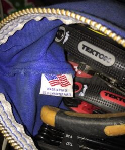 Klein Tools 5140 Canvas Zipper Bag, Tool Pouch, Tool Bag, Utility Bag, Bank Deposit Bag, 12.5 x 7-Inch, Olive/Orange/Blue/Yellow 4-Pack Olive, Orange, Blue, Yellow 19 81JIKYWaKCL