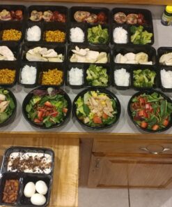 30 Value Pack - SimpleHouseware 3 Compartment Reusable Meal Prep Food Storage Container Lunch Boxes, Stackable and Dishwasher, Microwave, Freezer Safe (36 ounces) 30 Pack 30 81JIwO TYQL