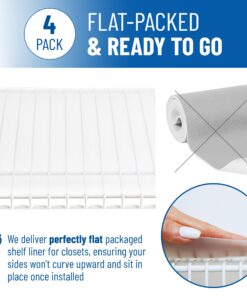 Closet Shelf Liner, Wire Shelf Liners for Closets and Pantry (Set of 4) 12 x 48 inch - Plastic Closet Liners 12x48 Clear 23 81JJayc1uWL