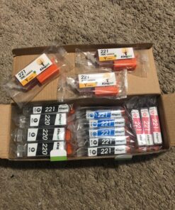 Kingjet Compatible for Canon 220 221 Ink Cartridges, Replacement for Canon PGI-220 PGI220 CLI-221 CLI221 Work with PIXMA MP560 MP620 MP620B MP640 MP980 MP990 MX860 IP3600 IP4600 IP4700, 15 Pack 31 81JJsfm1xCL
