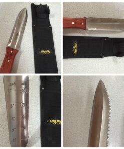 Kiwi Trading - Hori Hori Garden Knife - with Sheath. This Japanese Hori Hori Knife Tool Makes a Great Gardening Gift - Use as a Soil Knife for Sod or as an Ultimate Gardening Knife for Weeding 21 81JJtPWFOL