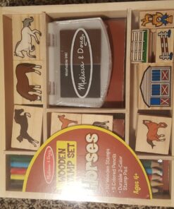 Melissa & Doug Wooden Stamp Activity Set: Horse Stable - 10 Stamps, 5 Colored Pencils, 2-Color Stamp Pad - Horse Stamps With Washable Ink, Horse Gifts For Girls And Boys Ages 4+ 19 81JKhrErrPL