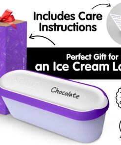 SUMO Ice Cream Containers with Lids for Homemade Ice Cream - Set of 2 Tubs - 1.5 Quart or 3 Pints per Container, Reusable Ice Cream Containers for Freezer Storage, Purple 2 Containers (1.5 Quart Each) 22 81JM7ky7umL