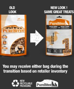 Alternative view of PureBites Freeze Dried Duck Dog Treats 74g | 1 Ingredient | Made in USA (Packaging May Vary)