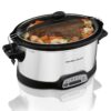 Hamilton Beach Programmable Slow Cooker, 7 quart with Clip-Tight Sealed Lid, Stainless Steel (33476), Silver 13 81JNiL8ZrzL