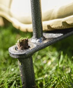 Yard Butler ID-6C Manual Lawn Coring Aerator - Grass Dethatching Turf Plug Core Aeration Tool - Grass Aerators for Small Yards - Loosen Compacted Soil - Gardening Hand Tools - Gray, 37 Inches 31 81JO0NbCbOL