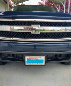 YoUoY Stainless Steel License Plate Frame- 2 Pack License Plate Holder, with Screws, Chrome Caps, Heavy Duty Rustproof Metal Front Rear Car Tag Cover Stainless Steel Frame- 4 Holes 18 81JPgbBVrOL