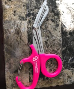 Trauma Shears with Carabiner - Stainless Steel Bandage Scissors for Surgical, EMT, EMS, Medical, Nursing, and Veterinary Use, First Aid Supplies and Accessories, 7.5-inch, Pink 1 Count (Pack of 1) 30 81JQ2rVp8OL