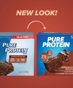 Alternative view of Pure Protein Bars, High Protein, Nutritious Snacks to Support Energy, Low Sugar, Gluten Free, Chocolate Deluxe, 1.76 oz., 12 Count(Pack of 1) (Packaging may vary)