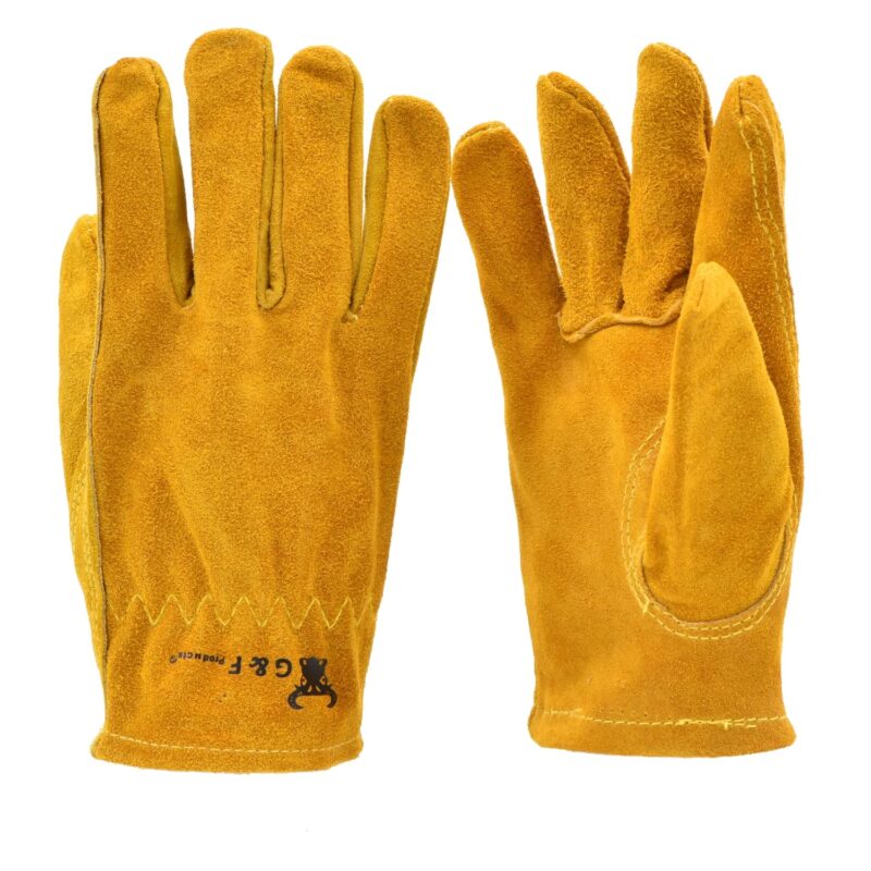 Catalog 1 G & F Products Kids Genuine Leather Work Gloves, Kids Garden Gloves Full Leather Medium (Pack of 1)
