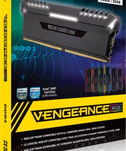 CORSAIR VENGEANCE RGB 32GB (4x8GB) DDR4 3000MHz C15 Desktop Memory - Black RGB - Black 32GB (4x8GB) 35 81JT 3ORGL
