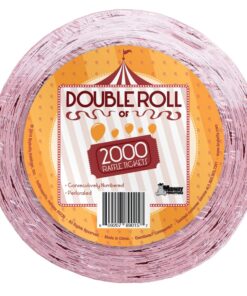 MIDWAY MONSTERS 2,000 Red Two Part Double Roll Raffle Tickets 50/50 10 81JWre4SCL