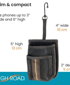 High Road Air Vent Mount Car Cell Phone Holder with Soft Lined Back Pocket and Front Mesh Storage Pocket Black 15 81JX68yVyGL