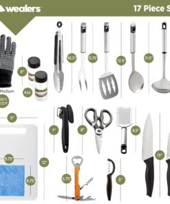 Camp Kitchen Cooking Utensil Set Travel Organizer Grill Accessories Portable Compact Gear for Backpacking BBQ Camping Hiking Travel Cookware Kit Water Resistant Case (Green 13 Piece Set) Green 21 81JZmTUk00L